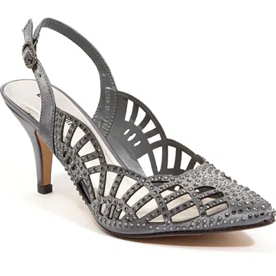 Lady Couture Rhinestone Slingback Pump In Pewter
