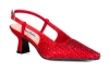Lady Couture Rhinestone Slingback With Metallic Back Trim Heel