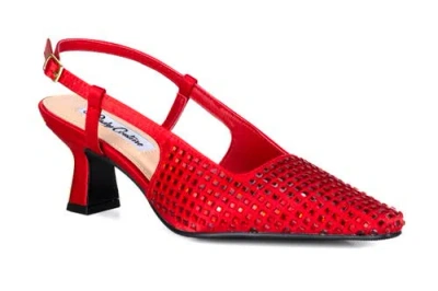 Lady Couture Rhinestone Slingback With Metallic Back Trim Heel