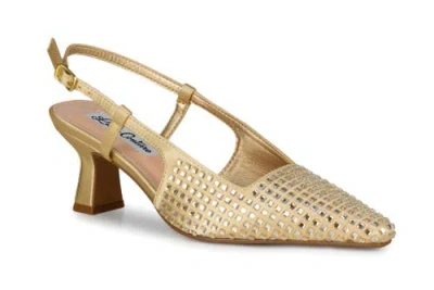 Lady Couture Rhinestone Slingback With Metallic Back Trim Heel