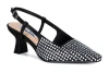 Lady Couture Rhinestone Slingback With Metallic Back Trim Heel