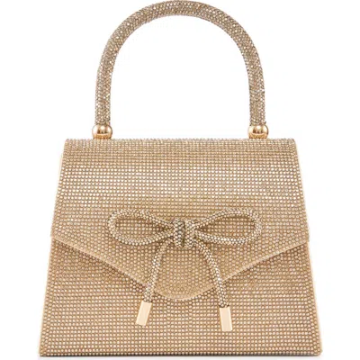 Lady Couture Rhinestone Top Handle Evening Bag In Gold