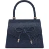 Lady Couture Rhinestone Top Handle Evening Bag In Navy