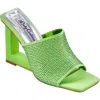 Lady Couture Rhinestone Wedge Slide Sandal In Lime
