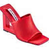 Lady Couture Rhinestone Wedge Slide Sandal In Red