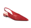Lady Couture Rhinestones Slingback With Multi Jewel Heel Pump In Red