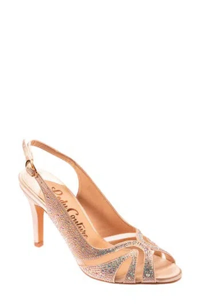 Lady Couture Rhinstone Slingback Sandal In Gold