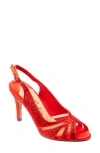 Lady Couture Women's Adore Slingback Stiletto Sandals In Red