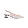 Lady Couture Ruby Pumps Womens White Glitter Slingback Kitten Heel Gal1682 In Multi