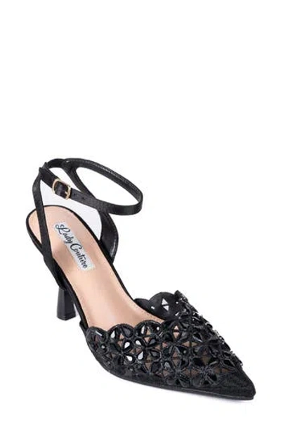 Lady Couture Sabrina Pointed Toe Ankle Strap Pump In Black