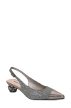 Lady Couture Saphire Pointed Toe Slingback Pump In Gray