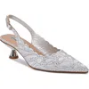 Lady Couture Scallop Top Line Slingback Pump In Silver