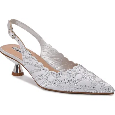 Lady Couture Scallop Top Line Slingback Pump In Silver