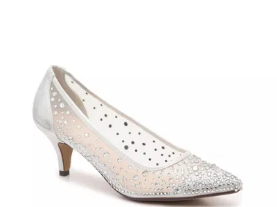 Lady Couture Silk Pump In Silver