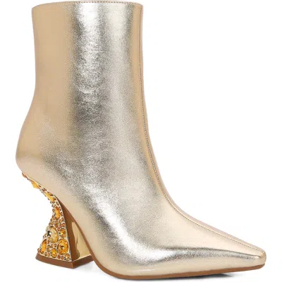 Lady Couture Smash Pointed Toe Bootie In Gold