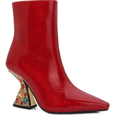 Lady Couture Smash Pointed Toe Bootie In Red