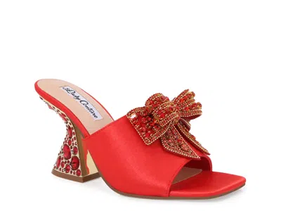 Lady Couture Spark Crystal Bow Mule In Red