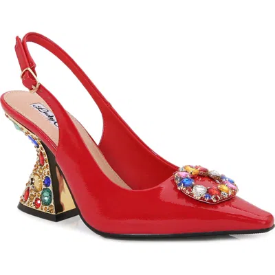 Lady Couture Spotlight Pointed Toe Slingback Pump In Red