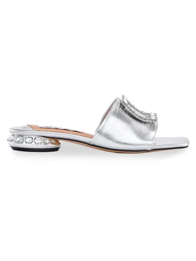 Lady Couture Women's Amore Metallic Embellished Sandals In Silver