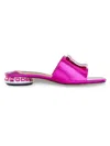 Lady Couture Women's Amore Metallic Jewel Heel Mules In Fuchsia