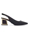 Lady Couture Women's Boca Caged Blokc Heel Slingback Pumps In Black