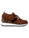 Lady Couture Women's Boston Wedge Sock Sneakers In Leopard