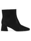 Lady Couture Rhinestone Block Heel  Bootie In Black