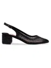Lady Couture Rhinestone Mesh Slingback In Black