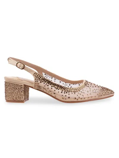 Lady Couture Women's Demi Embellished Slingback Pumps In Gold