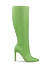 Lady Couture Diamond Rhinestone Pointed Toe Boot In Lime