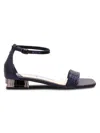 Lady Couture Women's Doris Rhinestone Embellished Sandals In Navy