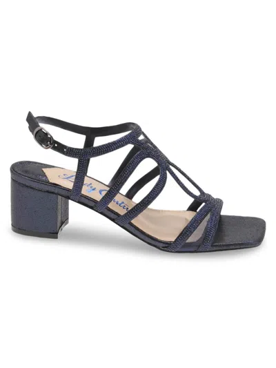 Lady Couture Women's Embellished Cutout Sandals In Navy