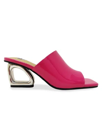 Lady Couture Women's Florence Block Heel Sandals In Fuchsia