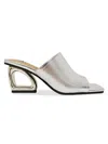 Lady Couture Women's Florence Block Heel Sandals In Silver