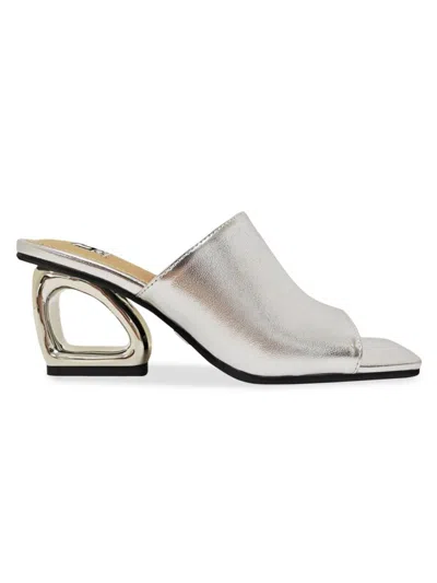 Lady Couture Women's Florence Block Heel Sandals In Silver