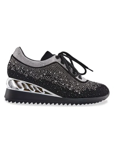 Lady Couture Women's Jackpot Glitz Embellished Heeled Sneakers In Black