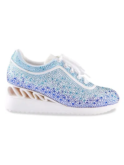 Lady Couture Women's Jackpot Glitz Embellished Heeled Sneakers In Blue