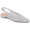 Lady Couture Kar Embellished Slingback Flat In White