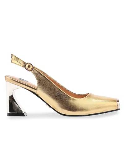 Lady Couture Women's Loraine Curved Heel Slingback Pumps In Gold