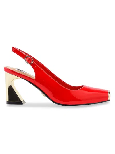 Lady Couture Women's Loraine Curved Heel Slingback Pumps In Red