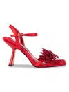 Lady Couture Women's Lust Rhinestone Petal Heel Sandals In Red