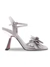 Lady Couture Women's Lust Rhinestone Petal Heel Sandals In Silver