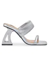 Lady Couture Women's Malibu Braided Heel Sandals In Silver