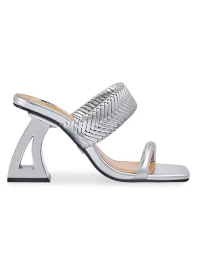 Lady Couture Women's Malibu Braided Heel Sandals In Metallic