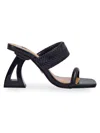 Lady Couture Women's Malibu Sculpture Heel Braided Sandals In Black