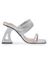 Lady Couture Women's Malibu Sculpture Heel Braided Sandals In Silver