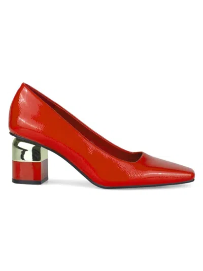 Lady Couture Women's Melody Block Heel Pumps In Red