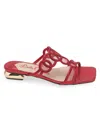Lady Couture Women's Mesh & Rhinestone Sandals In Red