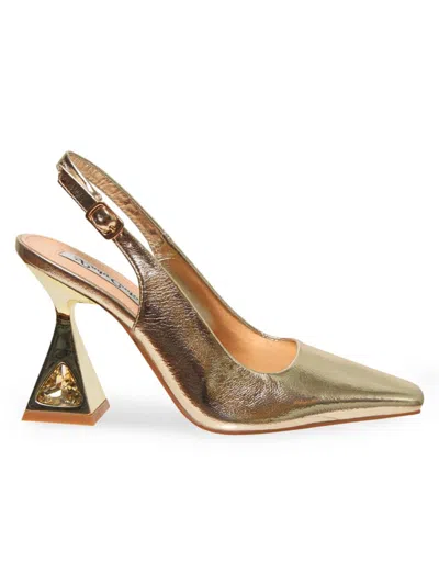 Lady Couture Women's Mistic Square Toe Slingback Pumps In Gold