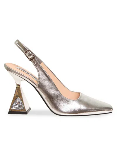Lady Couture Women's Mistic Square Toe Slingback Pumps In Silver